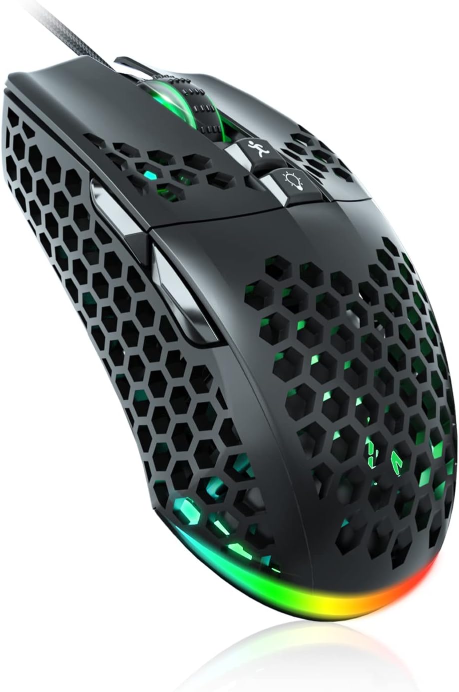 SOLAKAKA RGB Gaming Mouse: Lightweight Honeycomb Design