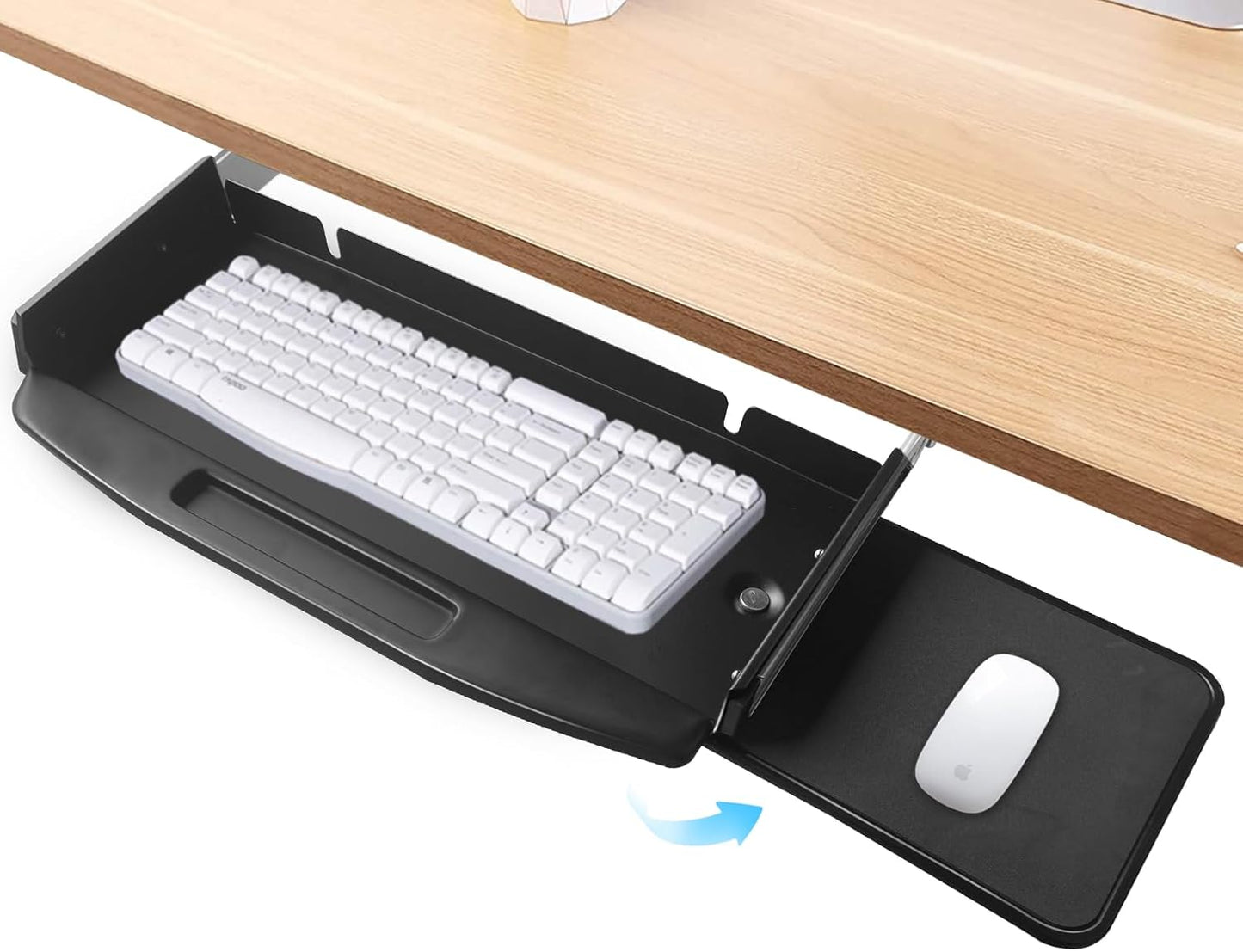 Effortless Ergonomic Efficiency - Slide, Rotate, Work Smarter! - Metal Keyboard Tray by TooCust