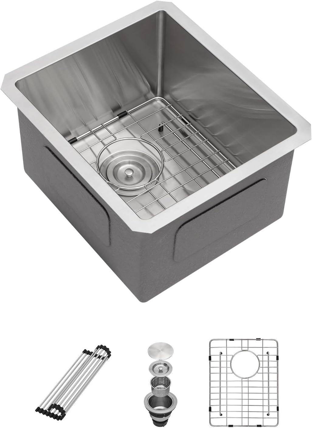 Sarlai 15 Inch Undermount Single Bowl Stainless Steel Sink