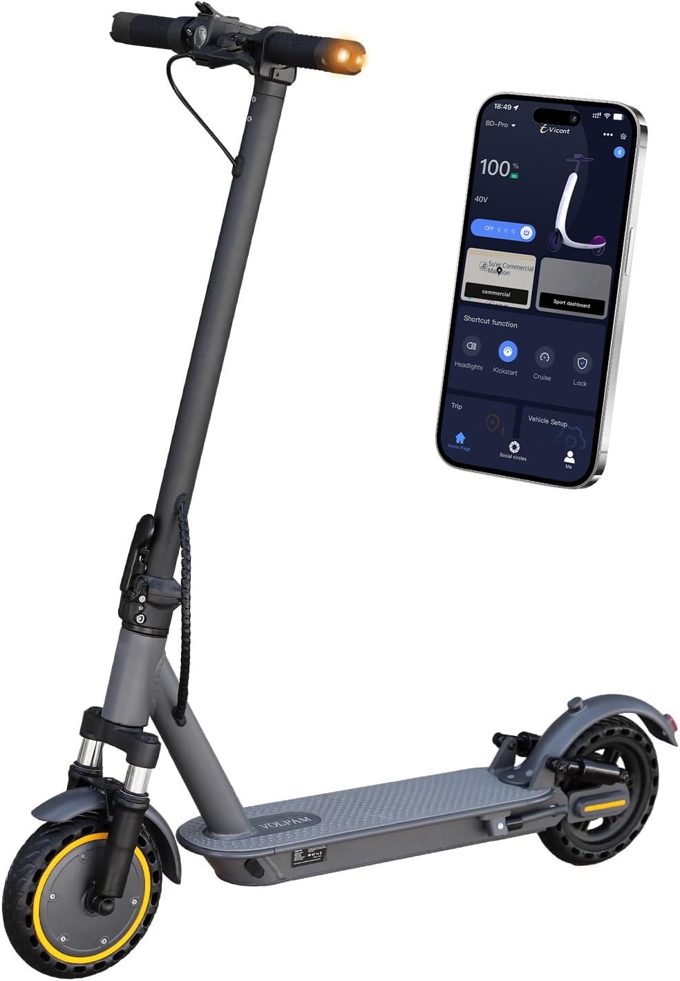 VOLPAM Electric Scooter with 500W Motor and Dual Suspension