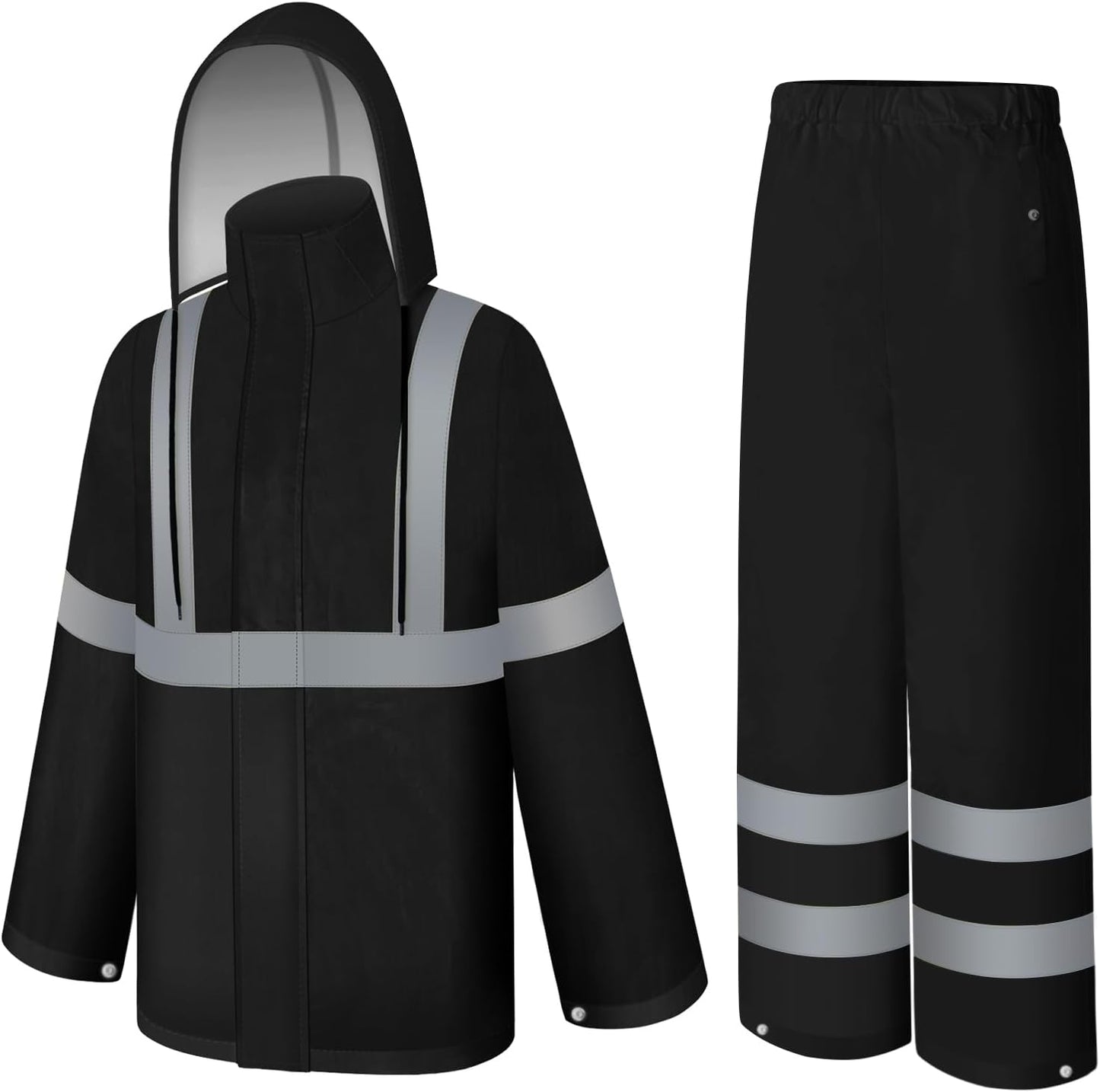 High Visibility Rain Jacket and Pants for Outdoor Activities