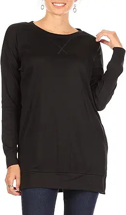 Womens Long Sleeve Tunic Tops for Leggings Casual Pullover