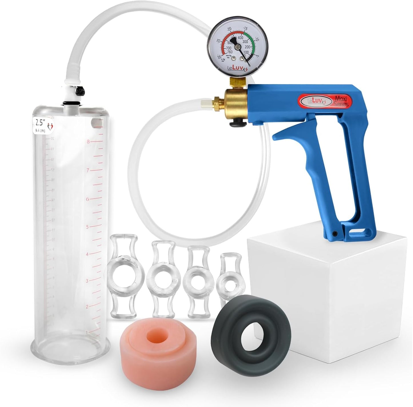 LeLuv Penis Pump Maxi with Gauge and Accessories for Enhanced Pleasure