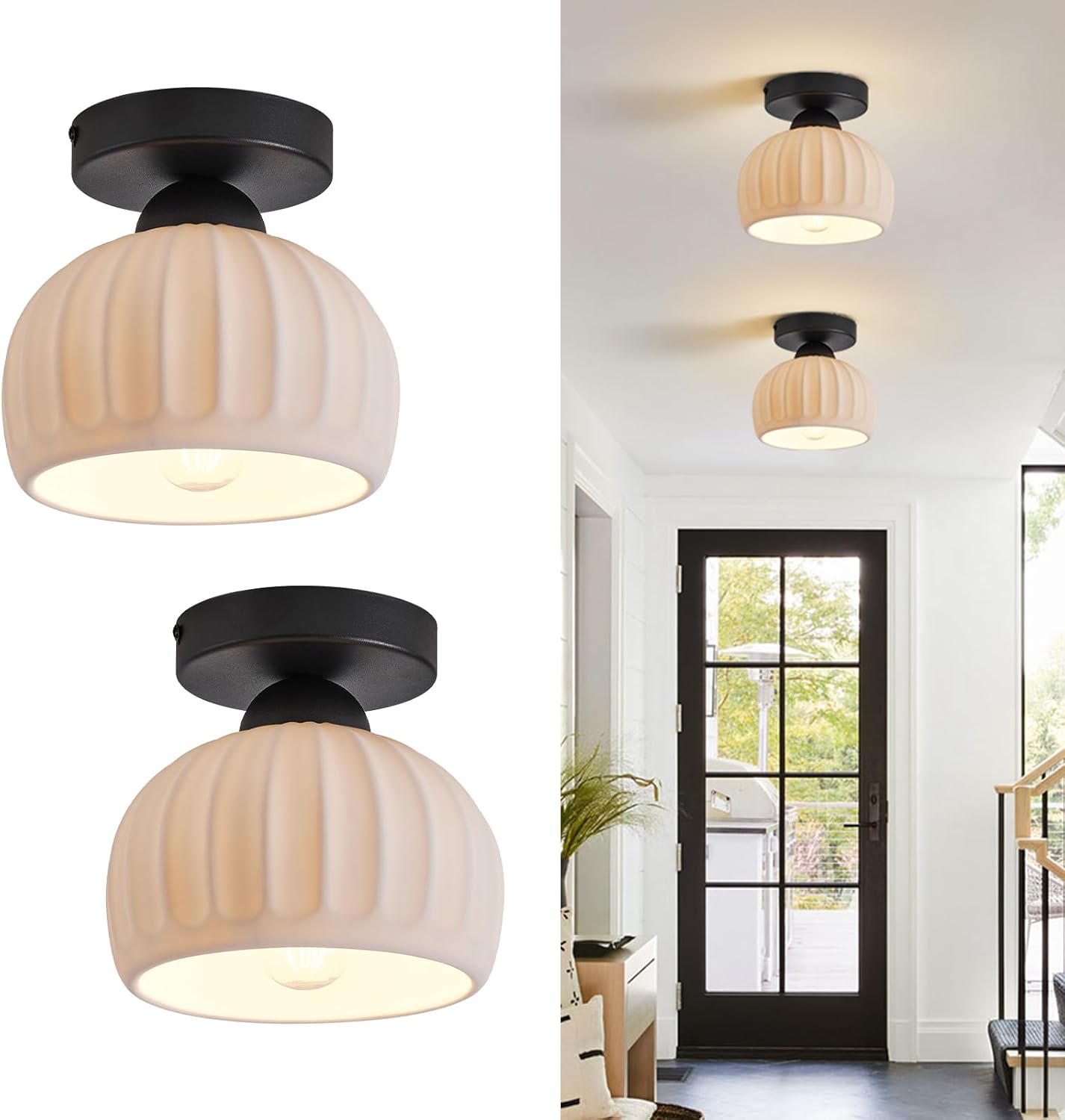 Vintage Black Ceiling Light Fixtures for Hallway and Kitchen