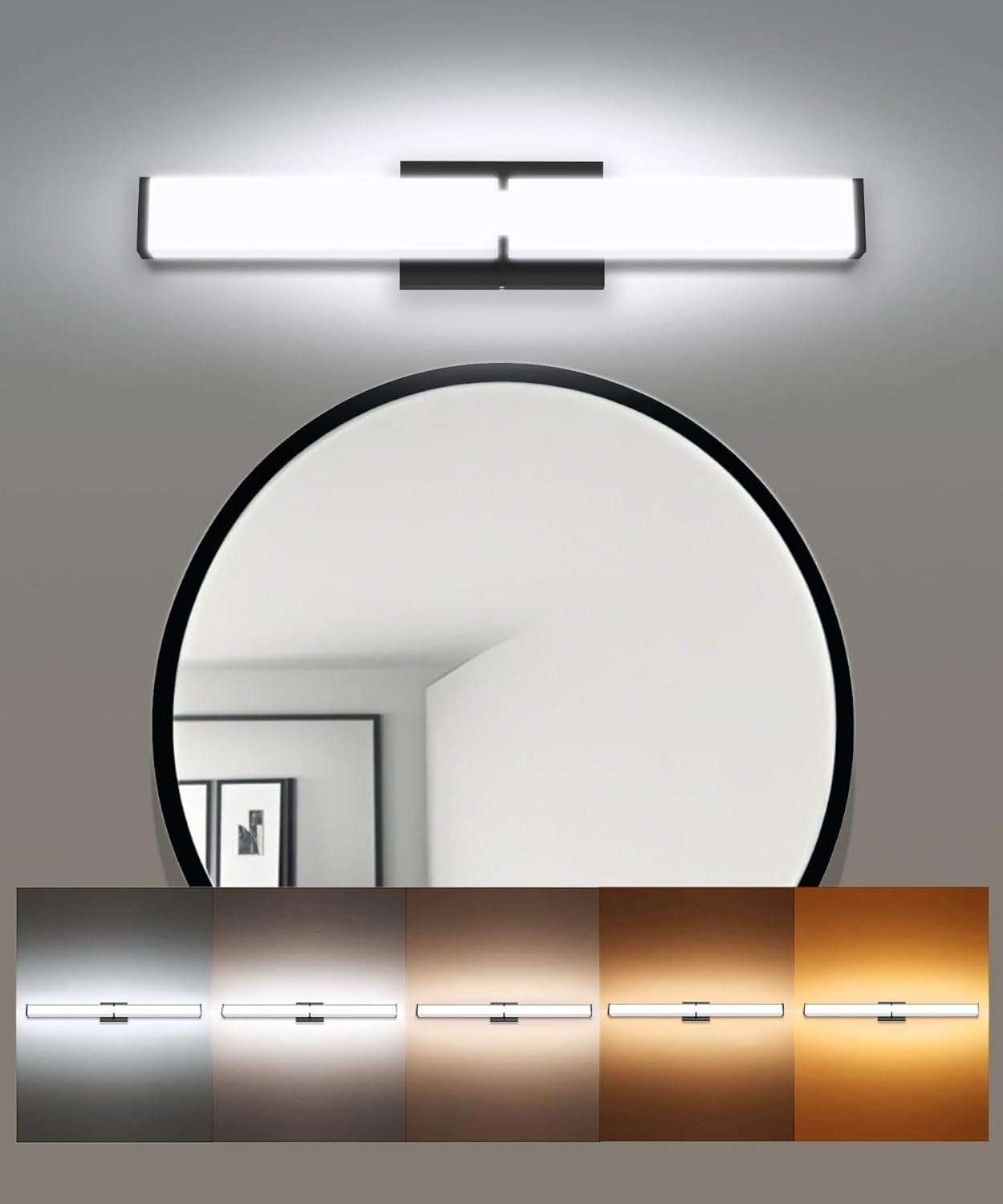 24.8Inch 2500LM Bathroom Light Fixtures with 5CCT Options