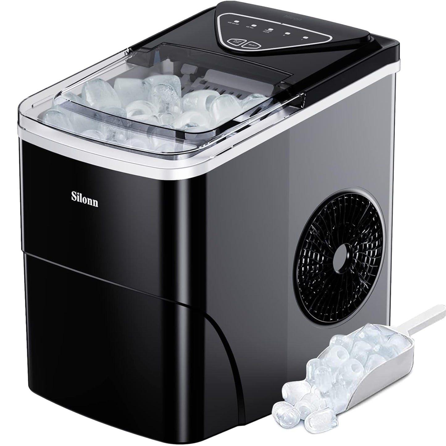 Efficient Silonn Ice Maker: 9 Cubes in 6 Mins