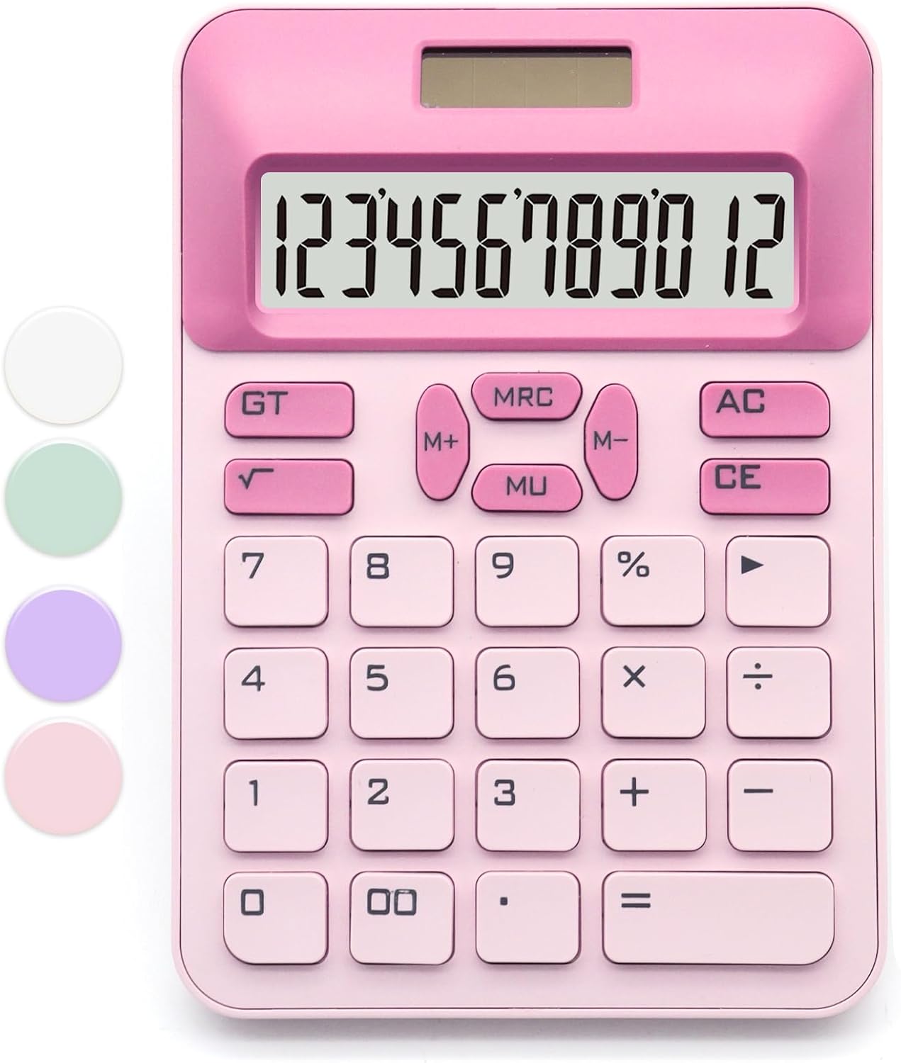12-Digit Pink Office Calculator: Cute & Efficient