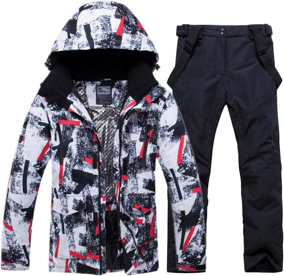 YEEFINE Waterproof Men's Ski Snowsuit Set