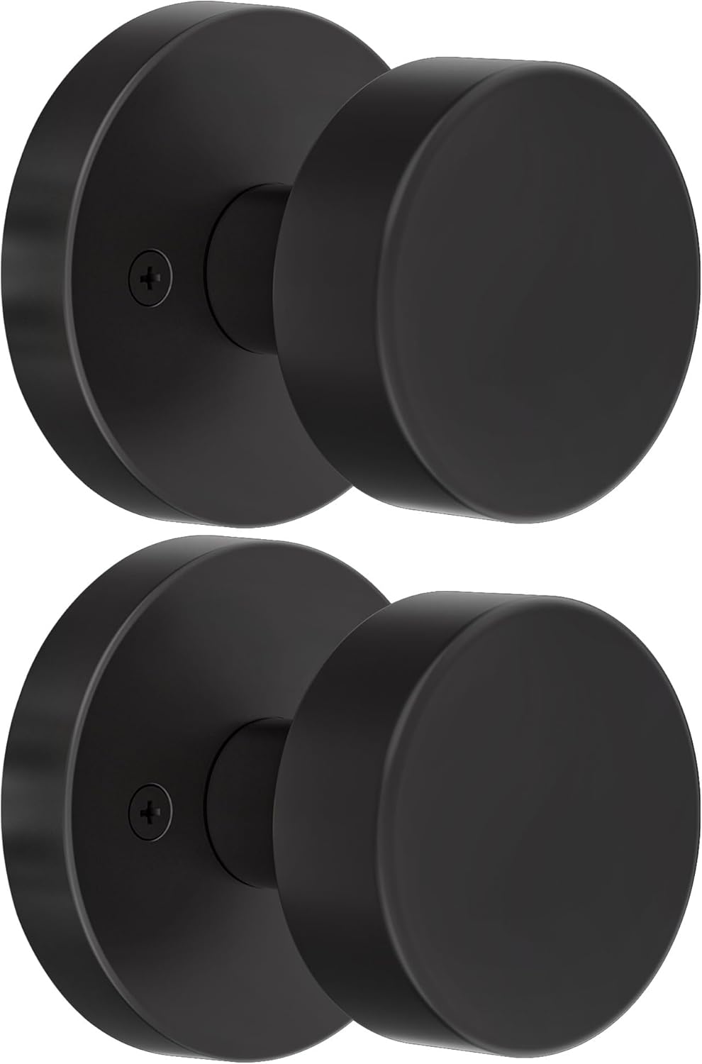 Matte Black Dummy Door Knob Set for Bifold and Closet Doors