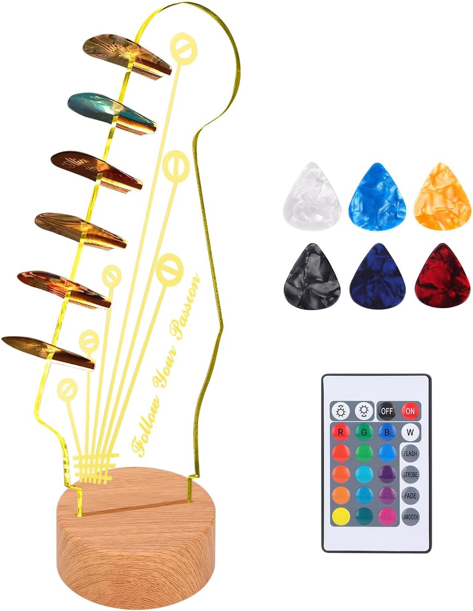 16-Color Light Up Guitar Pick Holder