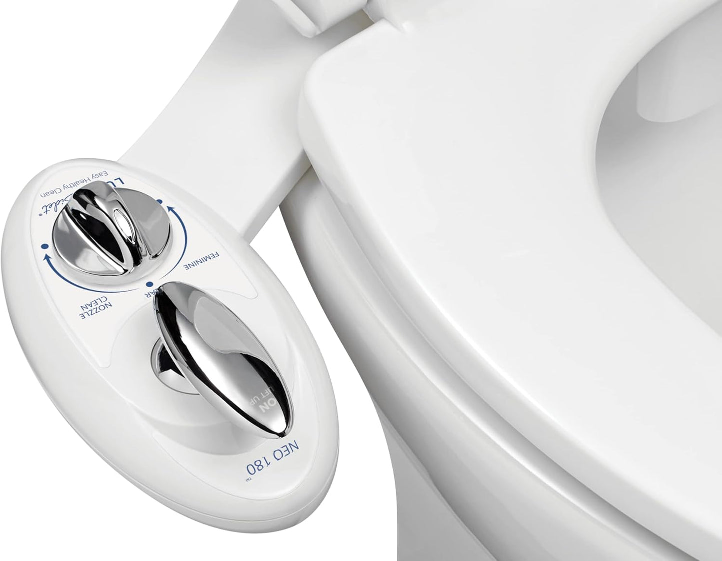 LUXE Bidet NEO 180 - Dual Nozzle Non-Electric Toilet Attachment