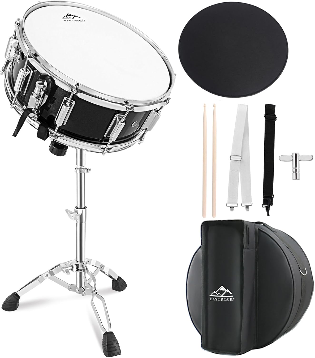 EASTROCK Snare Drum Set 14X5.5 Inches for Beginners and Students