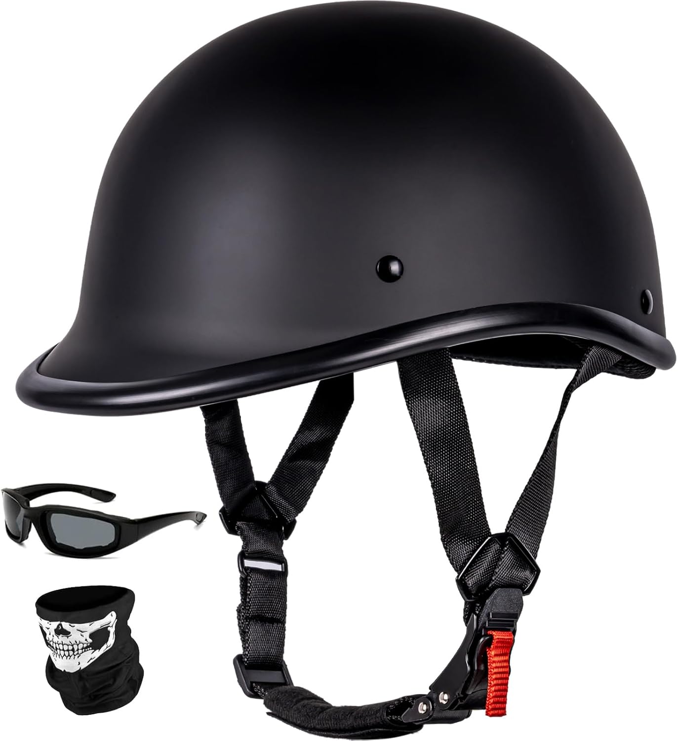 Vintage Motorcycle Half Helmet - Lightweight Open-Face DOT Approved