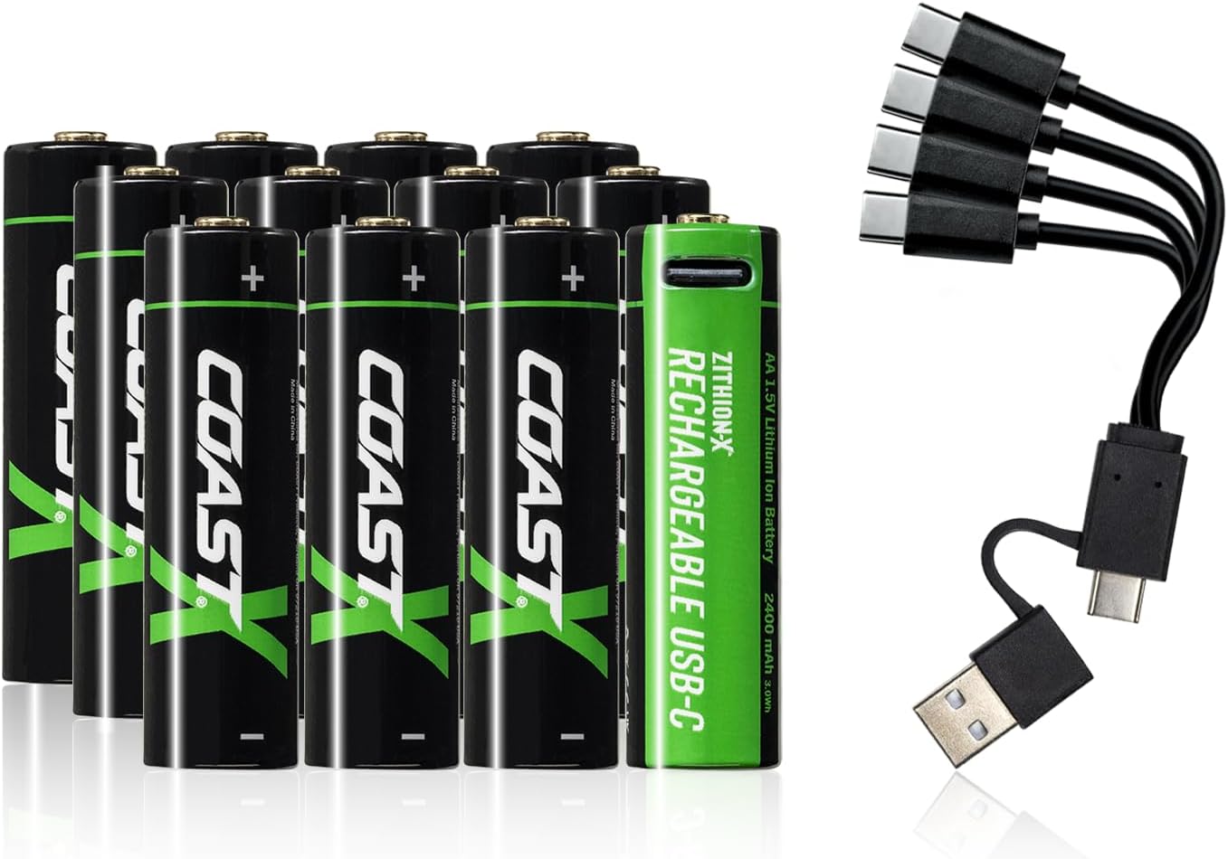 Coast ZITHION-X AA USB-C Rechargeable Batteries for All Devices