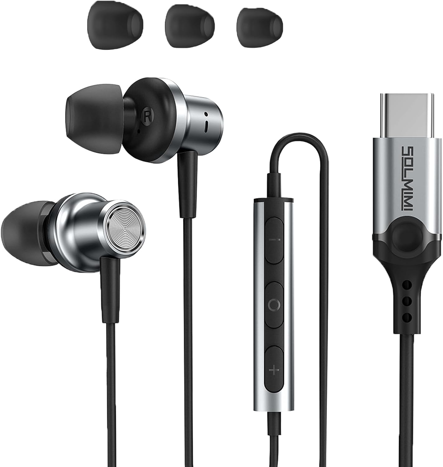 Noise Cancelling USB C Earphones for iPhone 15/Pro Max Samsung S24/S21+