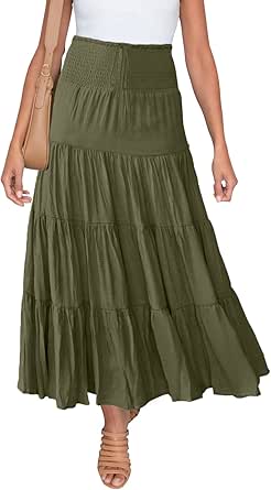 HAEOF Women's Summer Elastic High Waist Boho Maxi Skirt Review