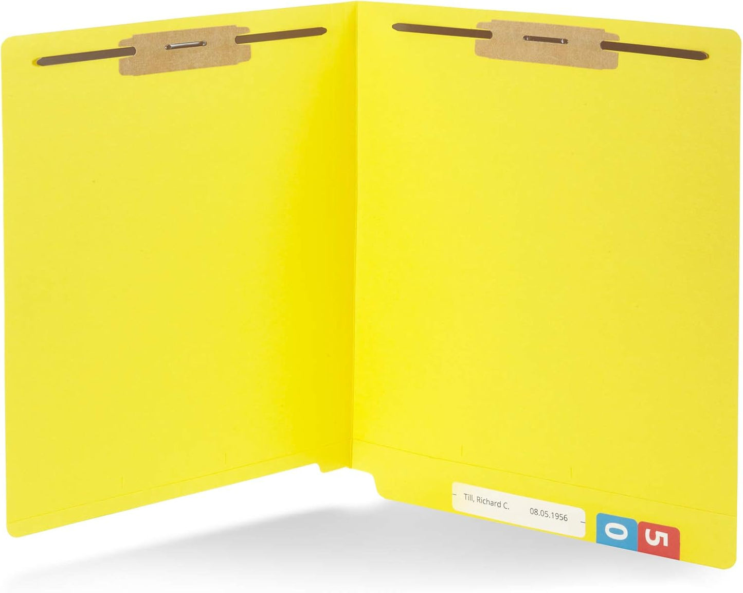 Durable Yellow End Tab Fastener File Folders for Office Use