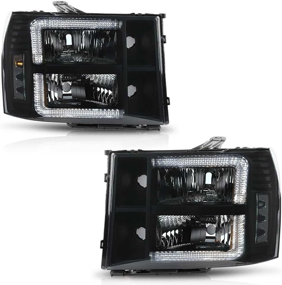 PIT66 LED DRL Headlight Assembly for GMC Sierra 1500 2007-2013
