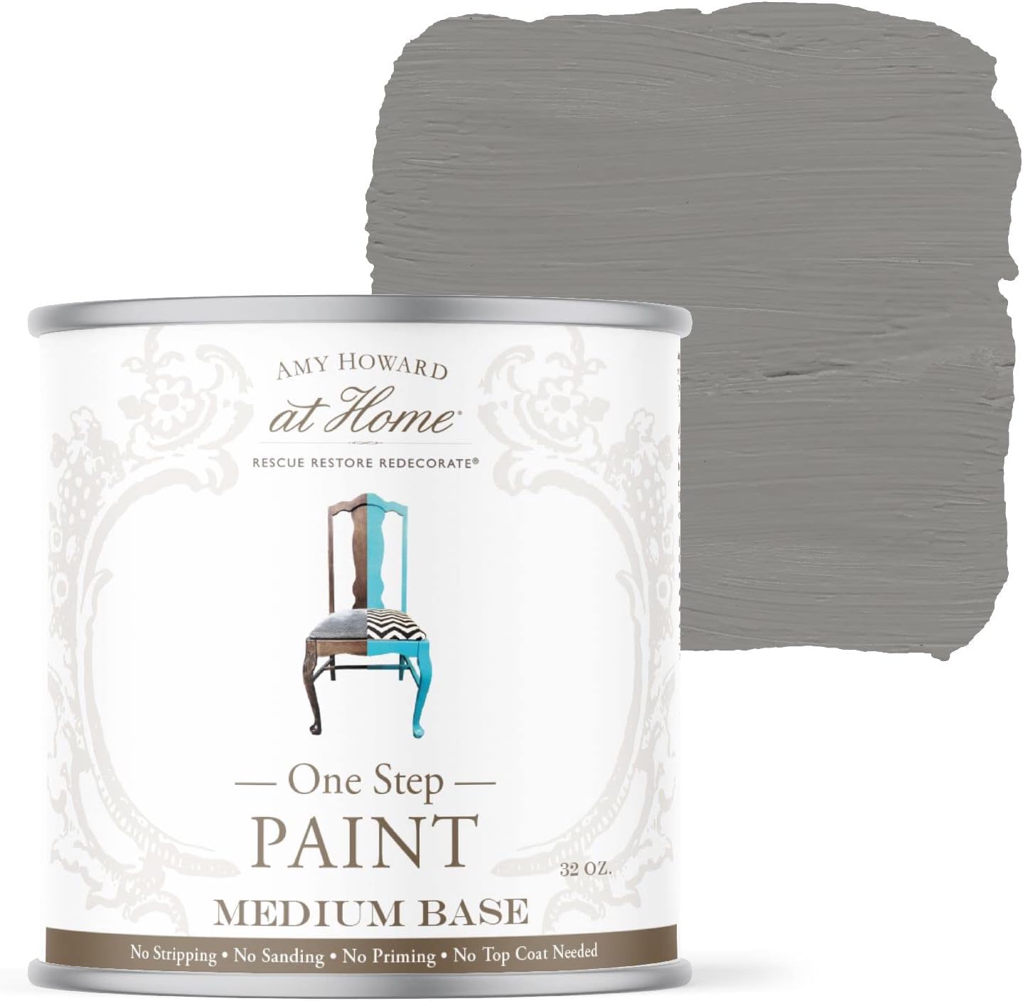 Chalk-Based One Step Paint for Furniture and Decor in Selznick Grey