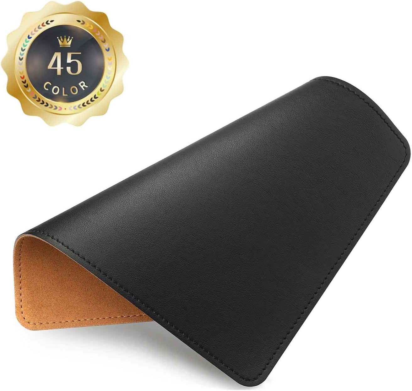 Waterproof PU Leather Mouse Pad - Non-Slip Base - 8x11Inch Black