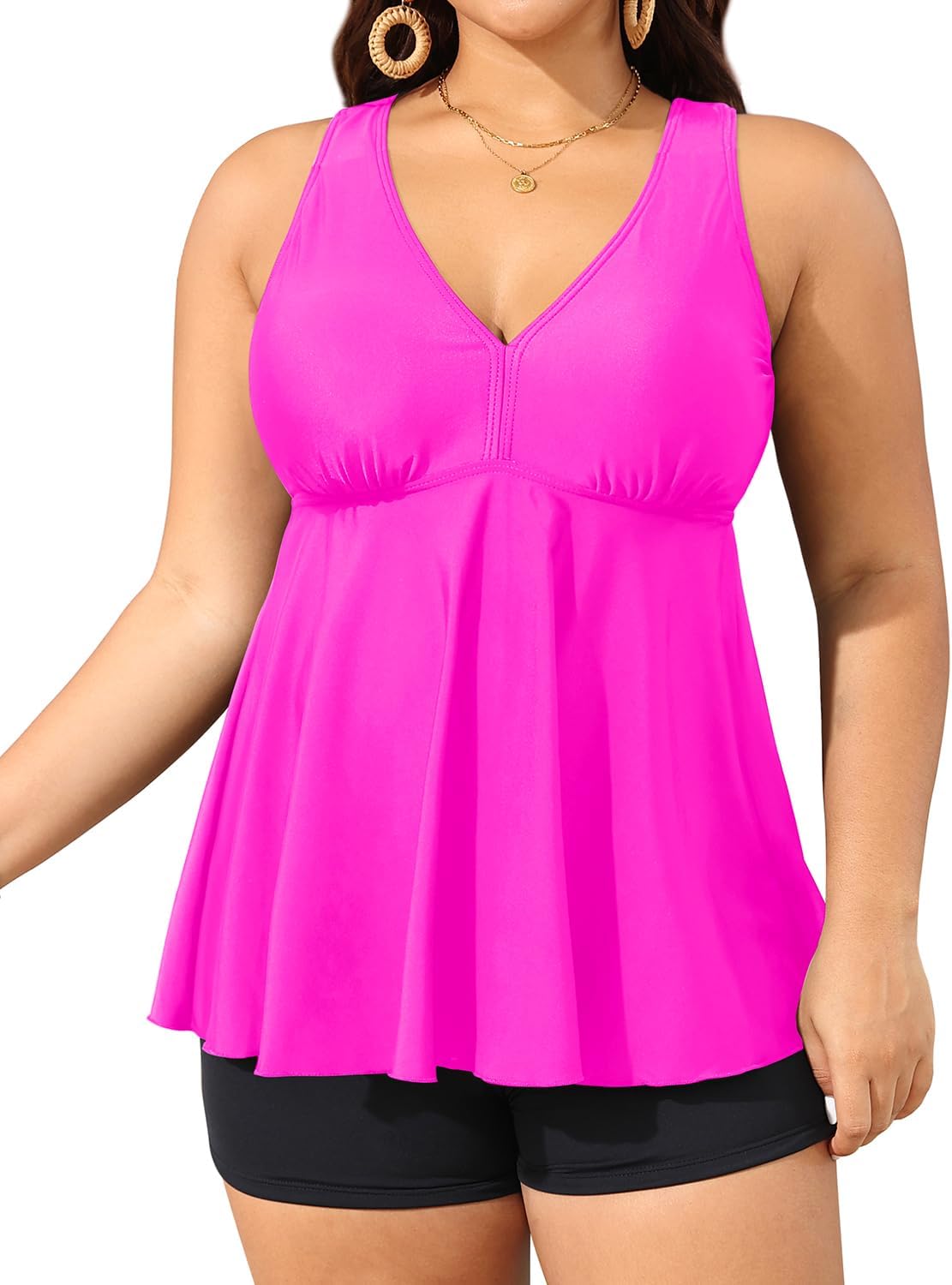 Aqua Eve Plus Size Swimsuits with Shorts for Women - Flowy Style
