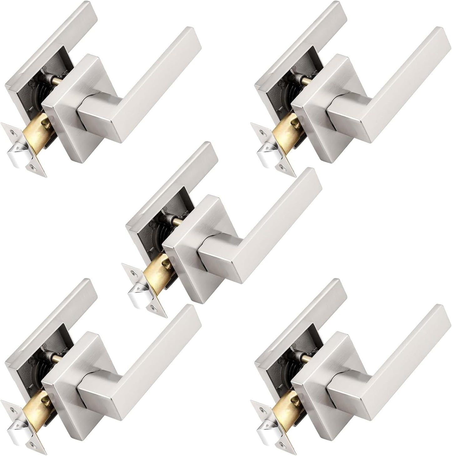 Probrico Square Passage Door Levers Set for Hall or Closet