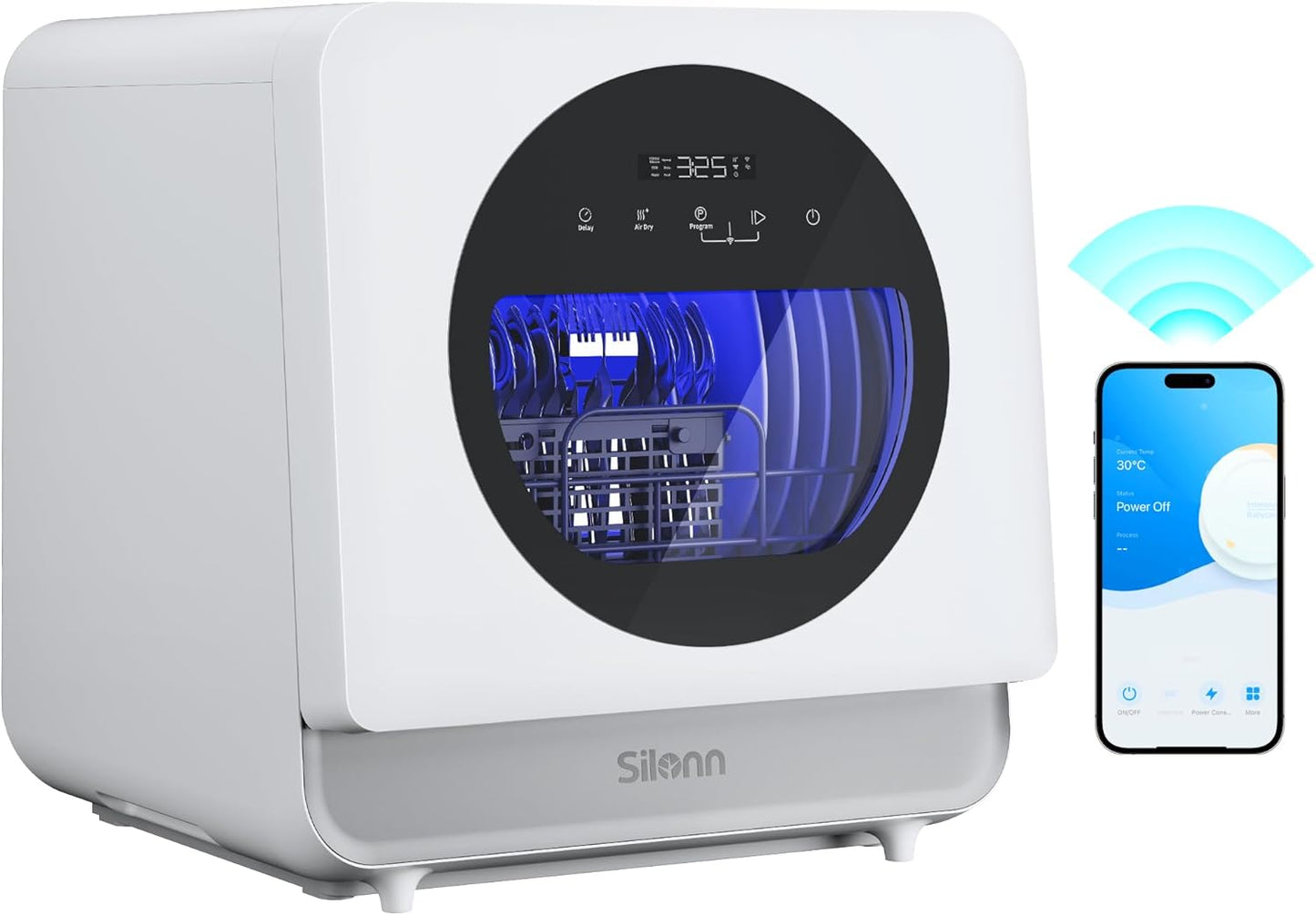 Silonn Compact Countertop Dishwasher with Smart App Control