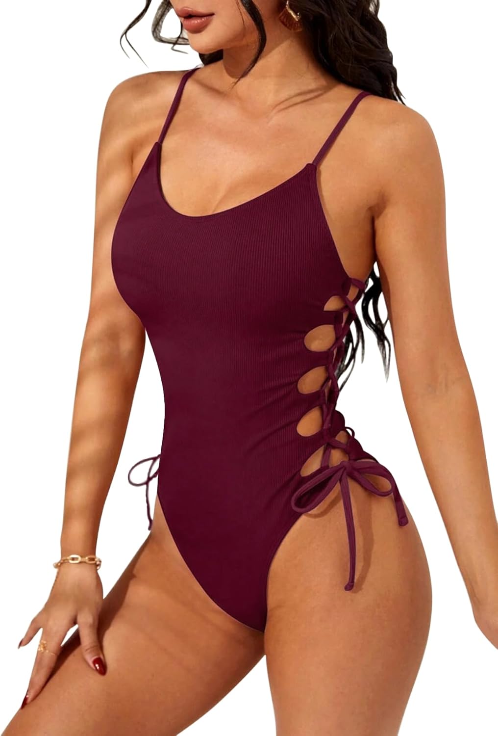 Narecte One Piece Swimsuit for Women - Sexy High Cut Design