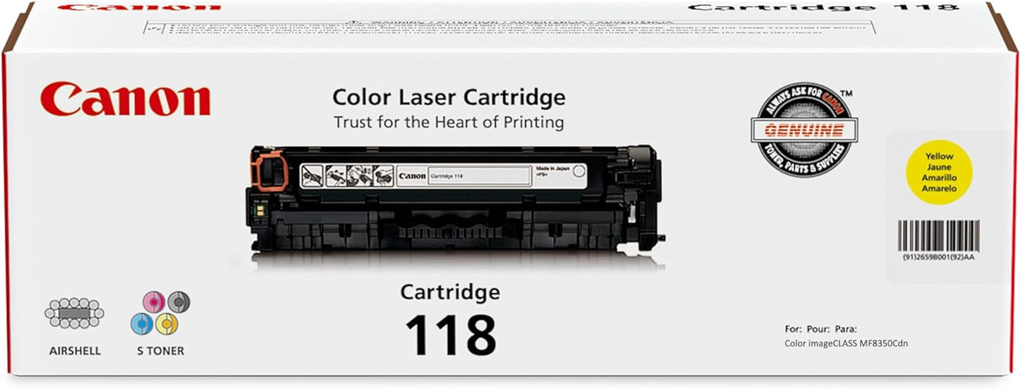 Canon Genuine 118 Yellow Toner Cartridge for MF720 Series