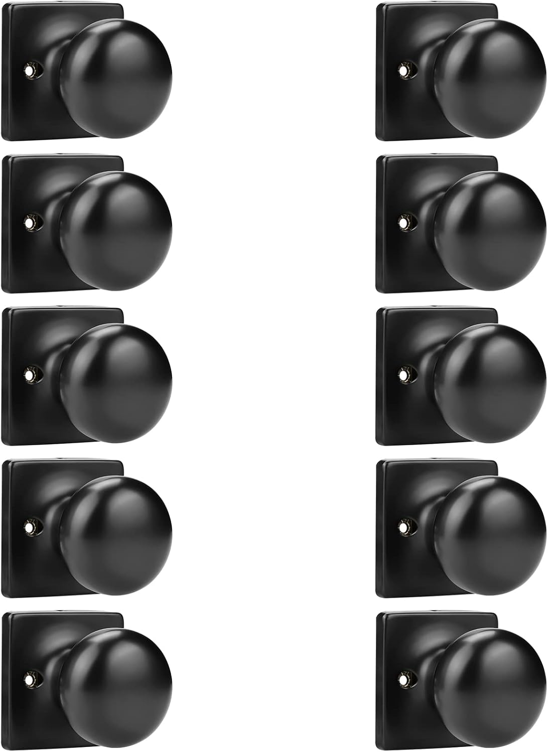 GOBEKOR Half Dummy Knobs for Closet Doors in Matte Black Finish