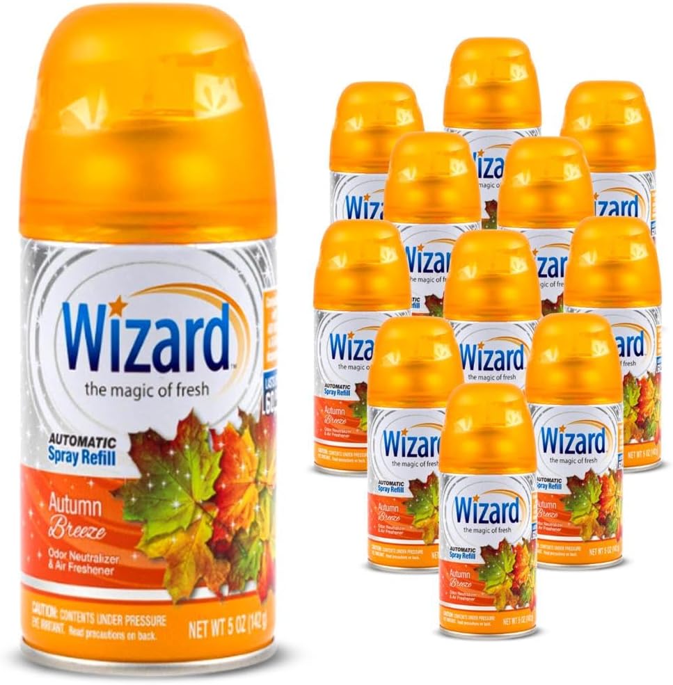 12 Wizard Automatic Spray Refills for Autumn Breeze Freshness