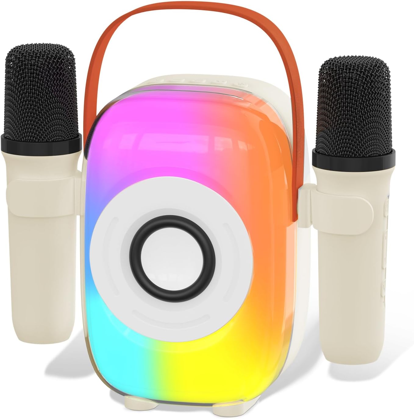 Portable Bluetooth Karaoke Machine for Kids - 2 Mic, Lights, Fun!