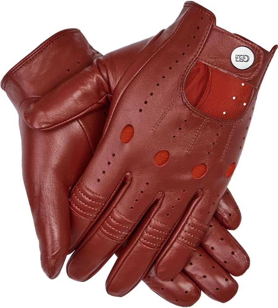 Genuine Leather Driving Gloves for Men - Perfect for Cycling