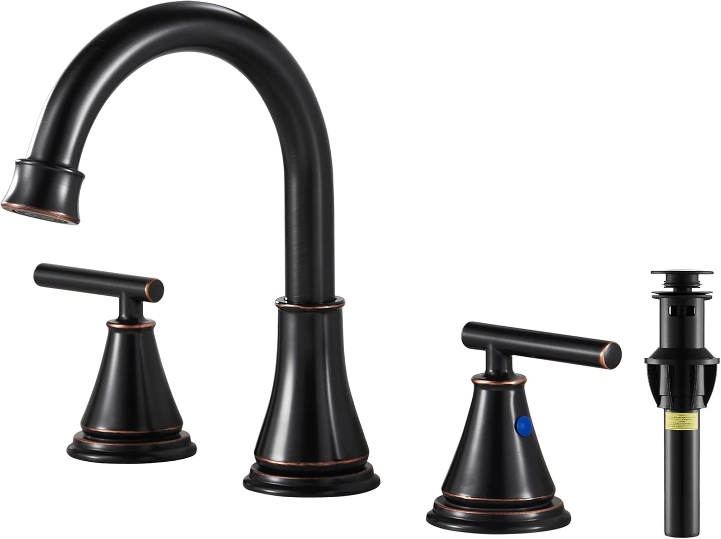 Fransiton Bathroom Sink Faucet 3 Hole, Oil Rubbed Bronze Finish