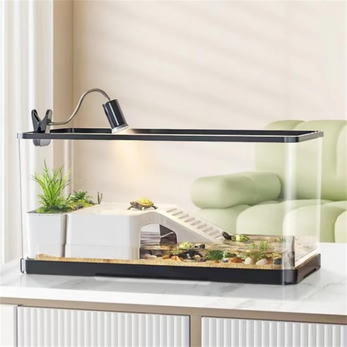 Complete Turtle Tank Kit with Light and Filter for Reptiles