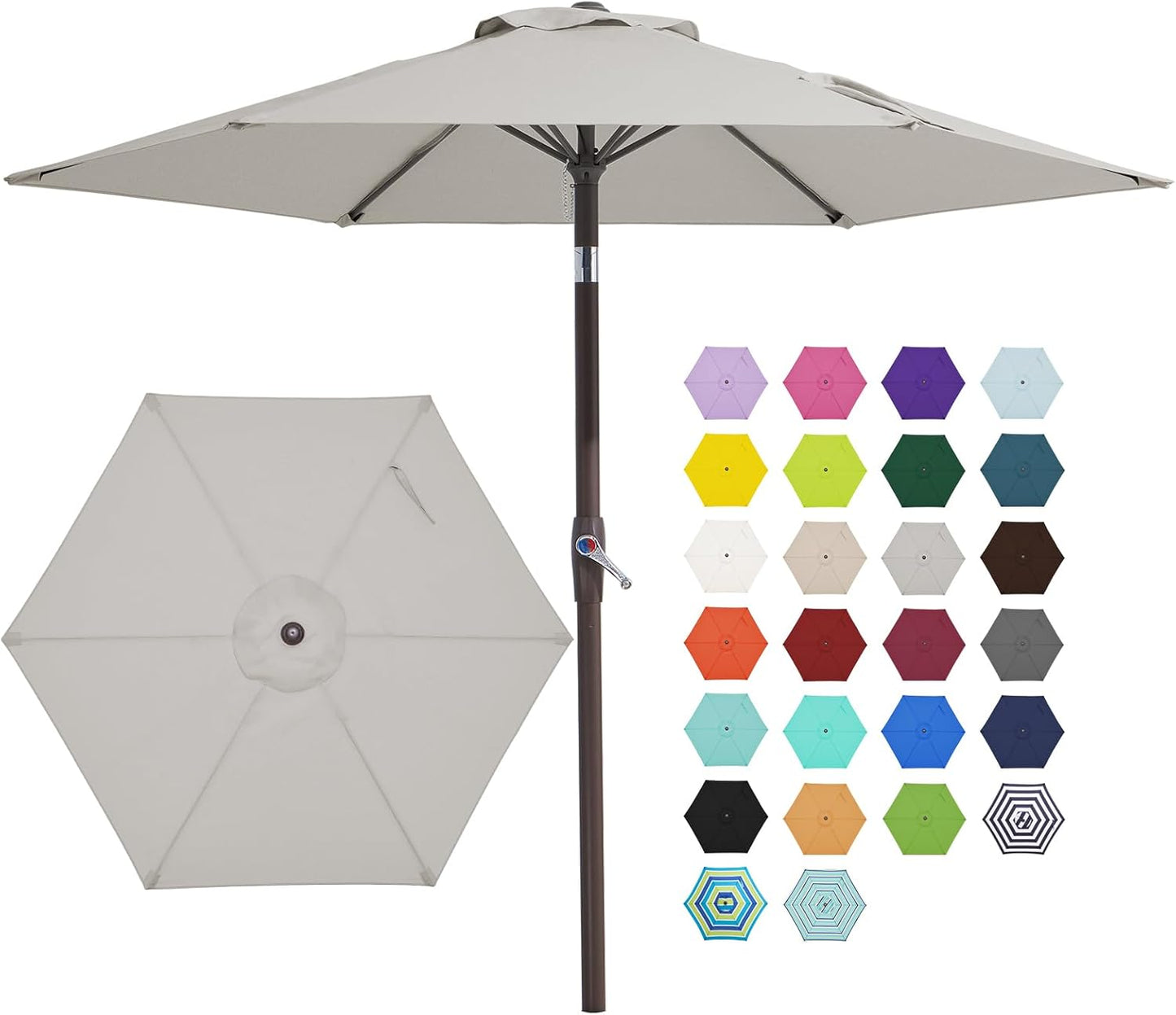 7.5FT Patio Umbrella with Crank and Tilt for Outdoor Use