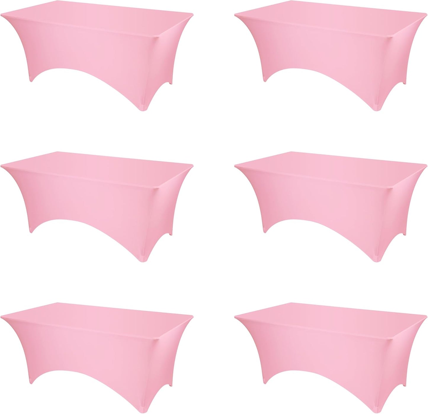 Premium 6 Pack Pink Fitted Spandex Table Covers for Events