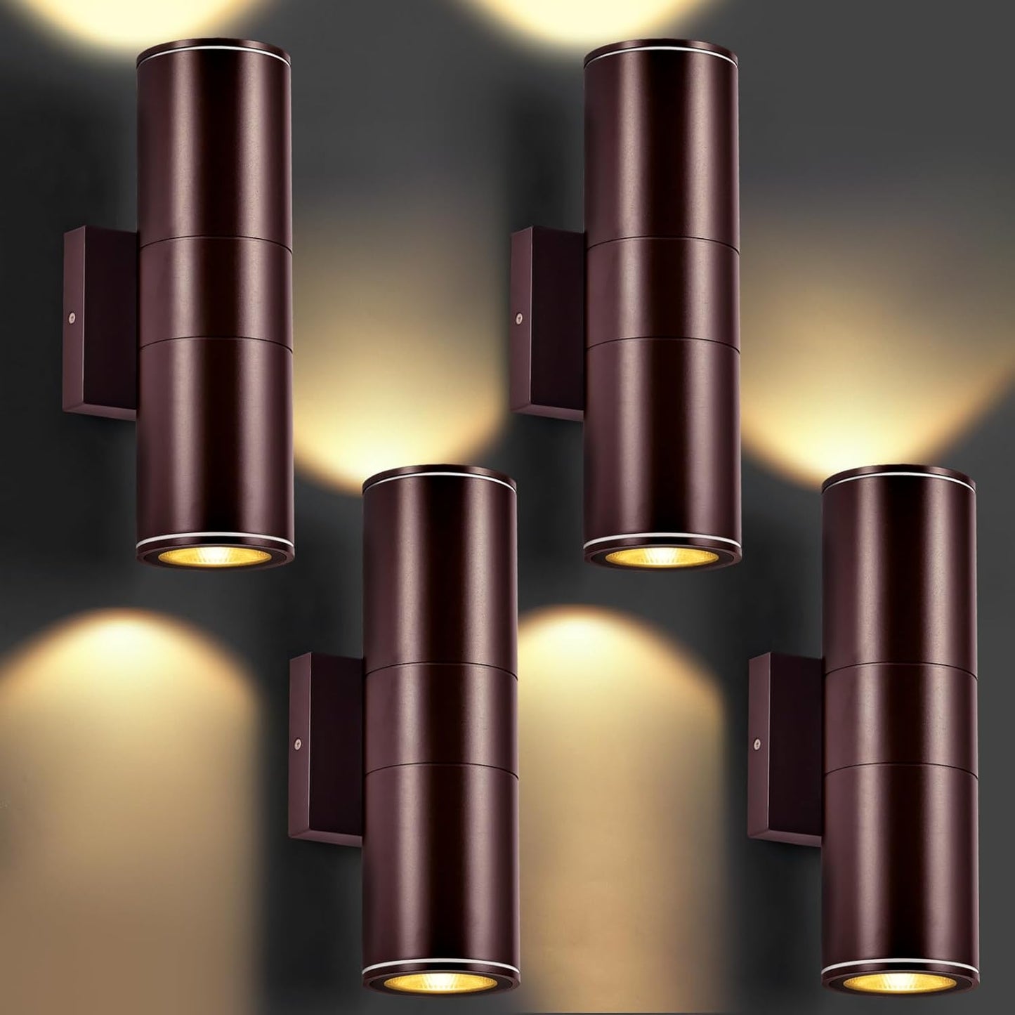 Integrated LED Cylinder Wall Lights for Modern Outdoor Spaces
