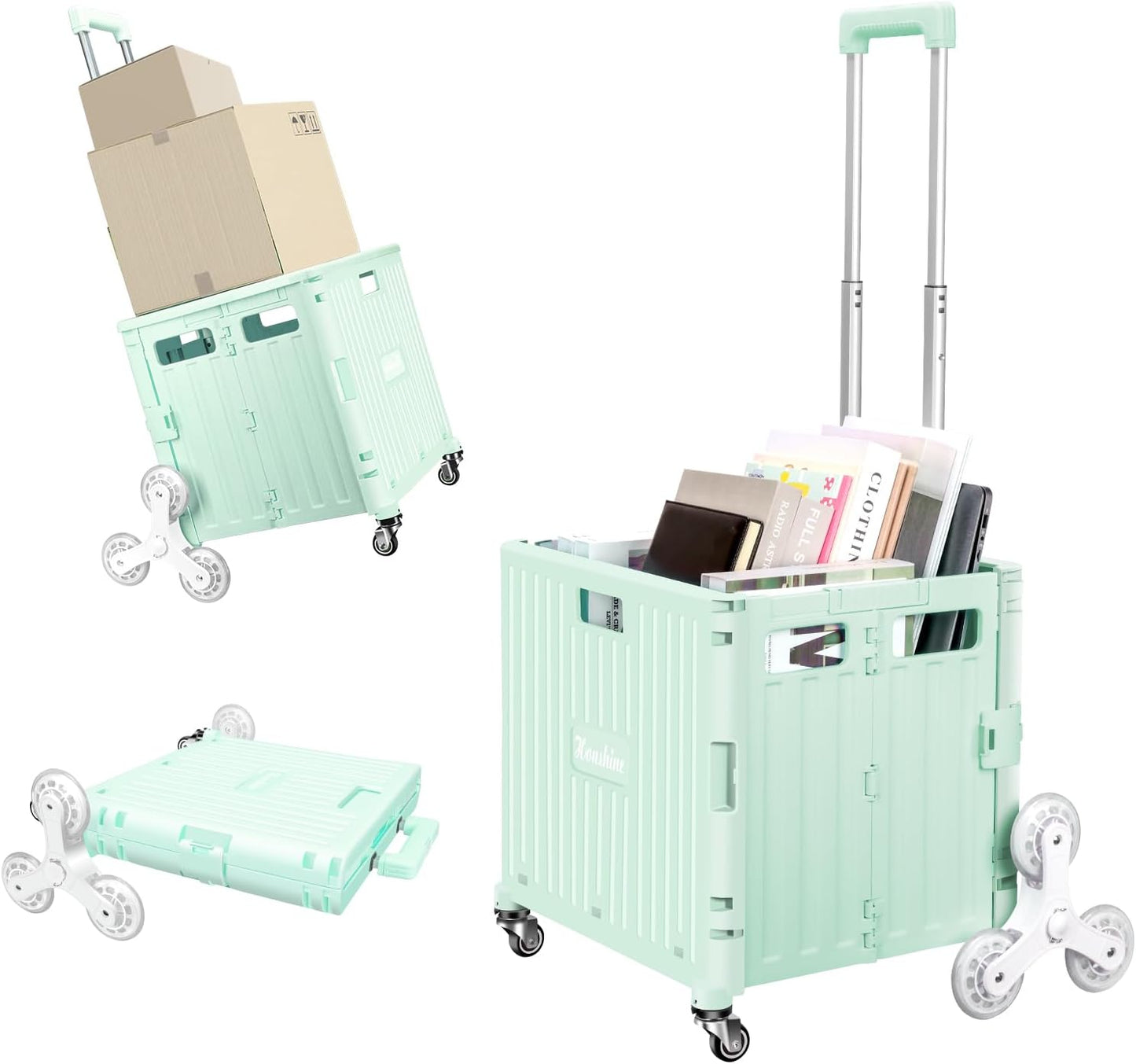 Foldable Rolling Crate for Stair Climbing - Utility Cart for All