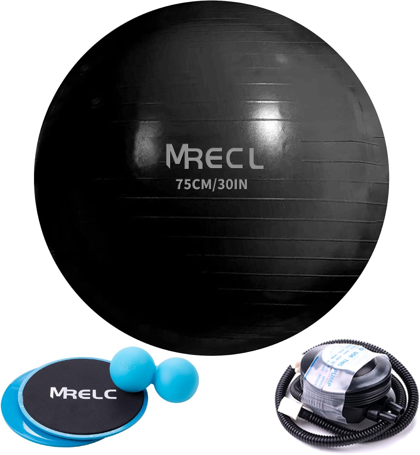 Balance Ball Yoga Kit w/ Massage Ball & Sliders - Stability & Strength