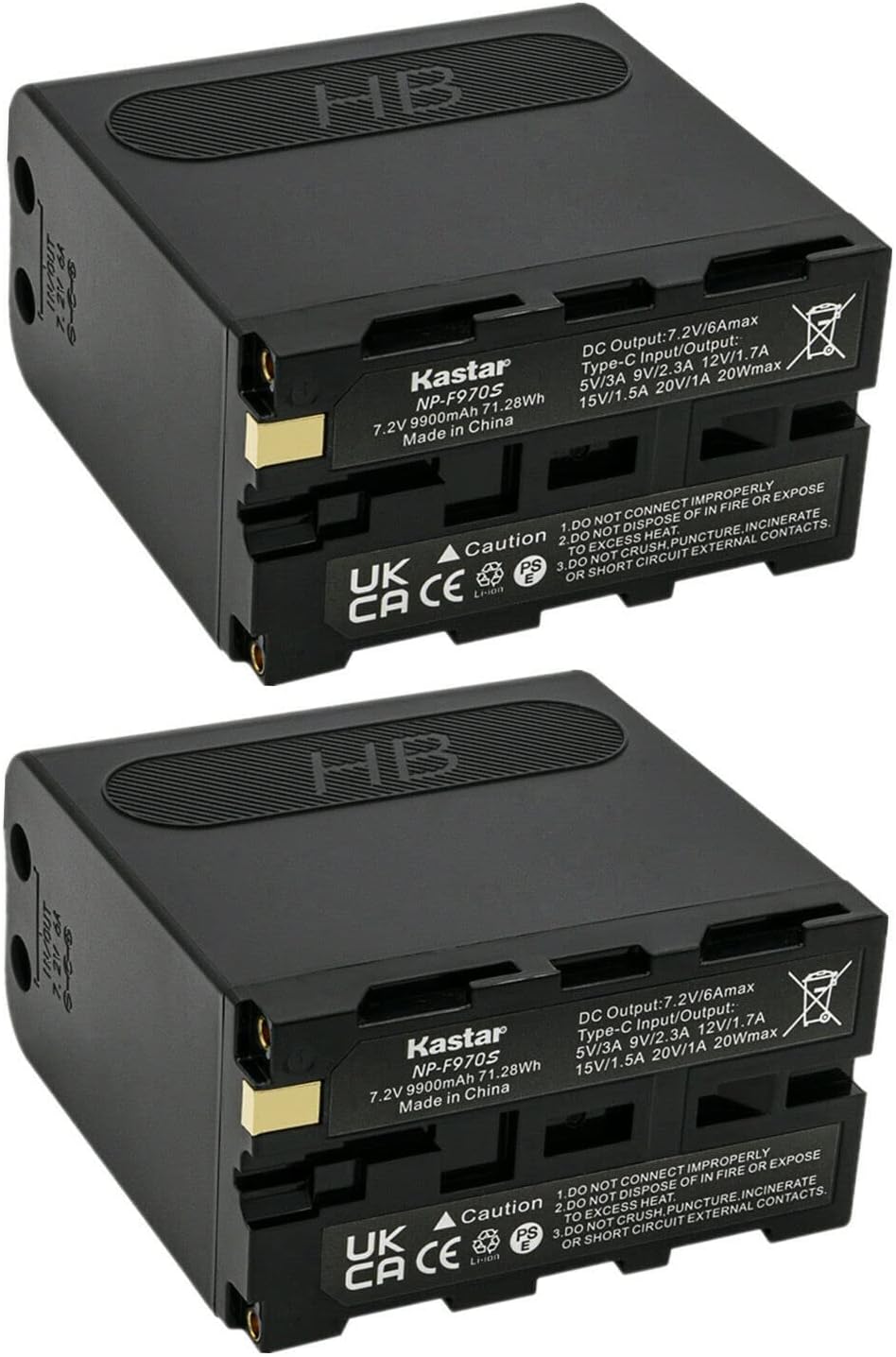 Kastar NP-F970S Battery Replacement for Sony Cameras - 2-Pack