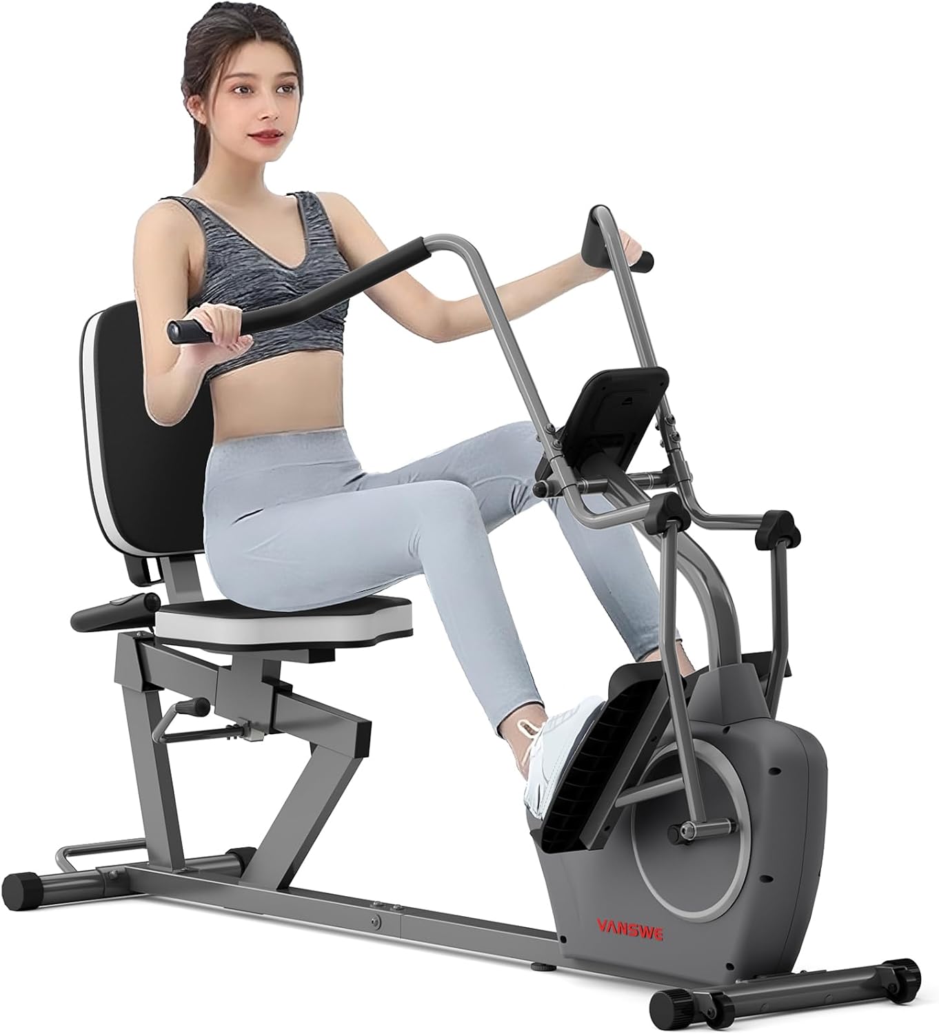 VANSWE Recumbent Exercise Bike for Seniors with Arm Exerciser