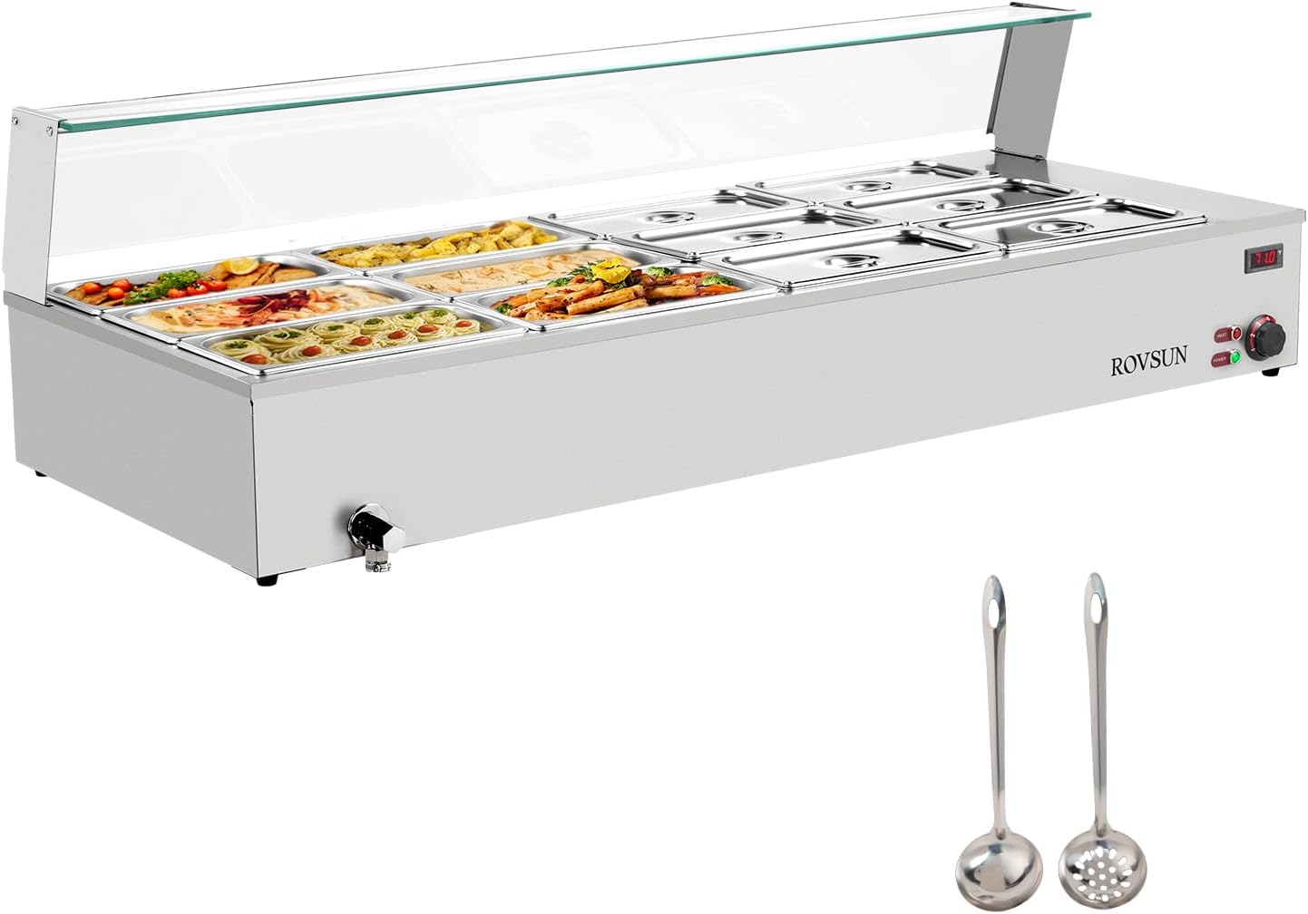 ROVSUN 96QT Electric Commercial Food Warmer for Buffets