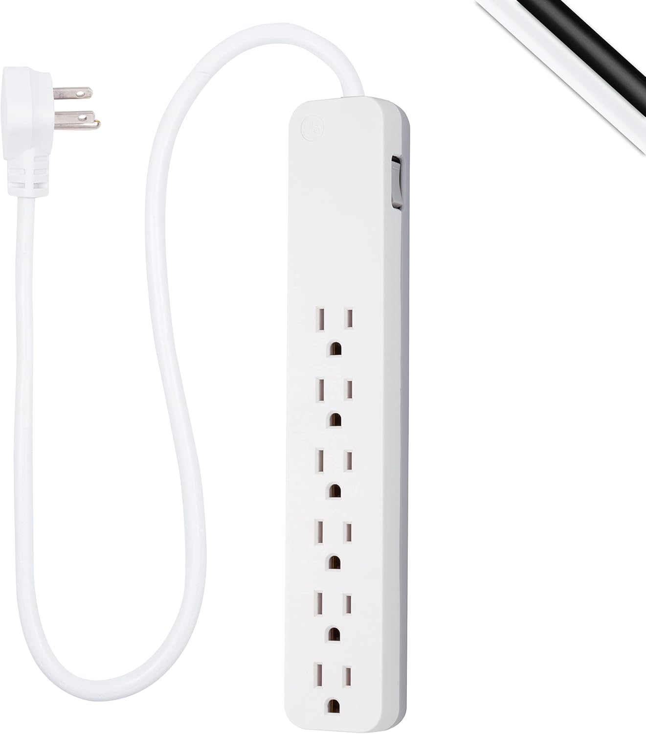GE Pro Surge Protector: 6 Outlets, 620 Joules, Flat Plug