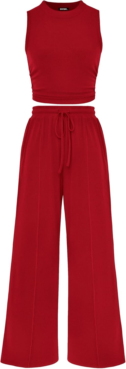 BTFBM Women Summer 2 Piece Outfits for Beach and Lounge Wear