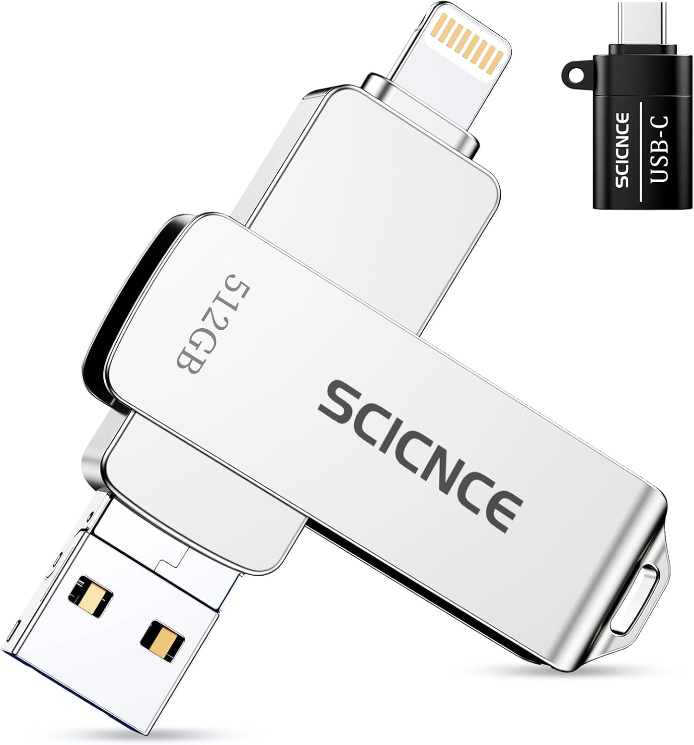 512GB SCICNCE iPhone Photo Stick - Plug & Play Storage