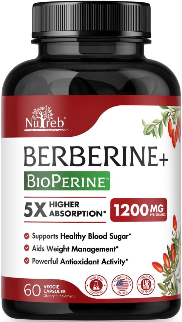 Berberine Supplement 1200mg for Healthy Weight Management