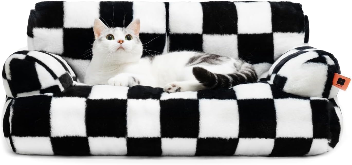 MEWOOFUN Cat Bed for Indoor Cats and Small Dogs, Cozy Sofa
