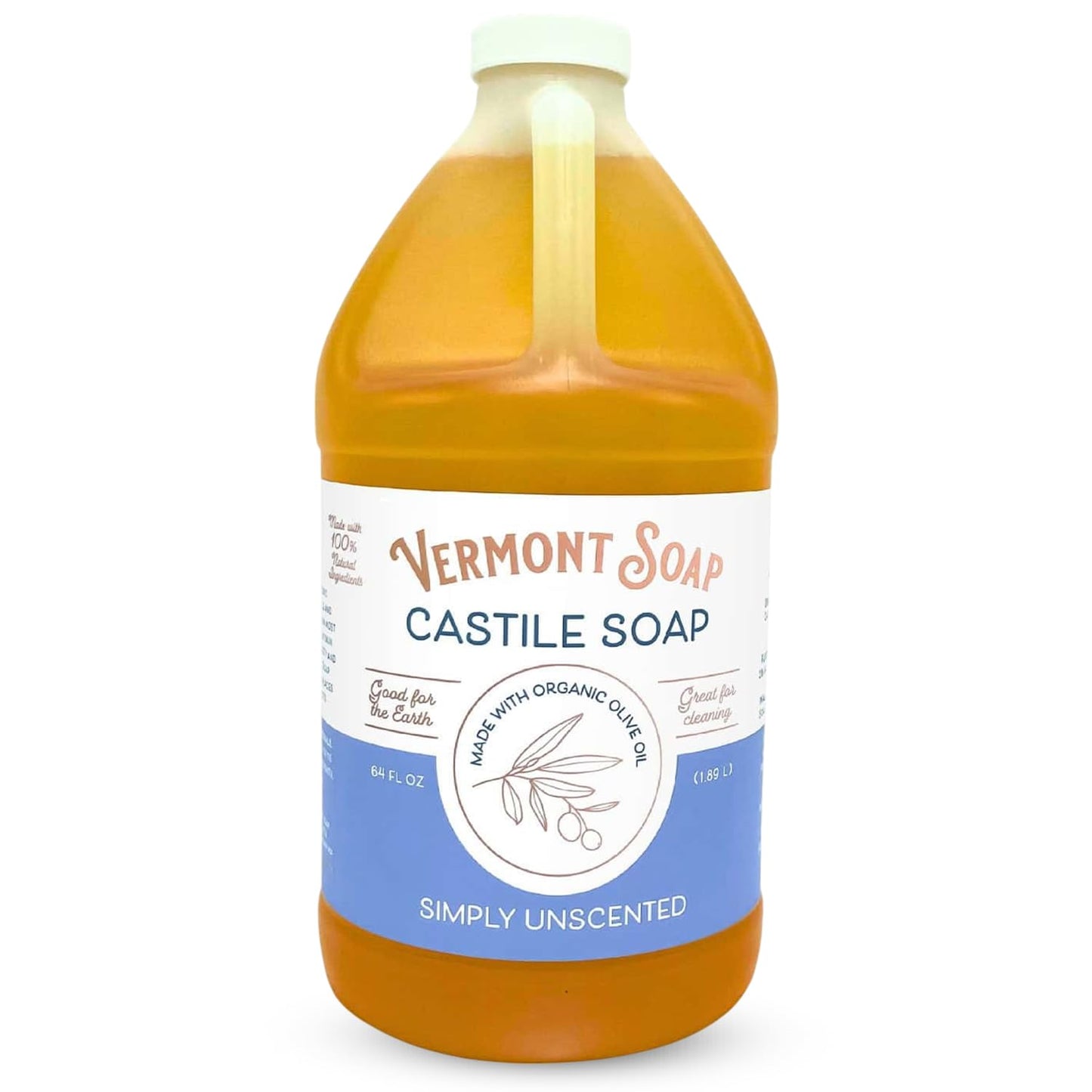 Vermont Castile Soap Unscented - Gentle Liquid Soap for All