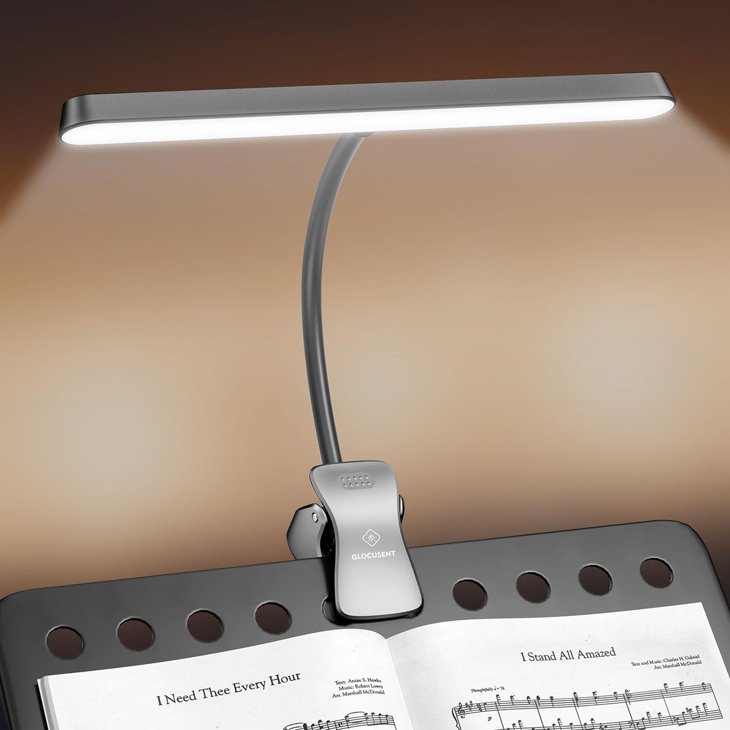 Glocusent 57 LED Super Bright Music Stand Light for Piano Use